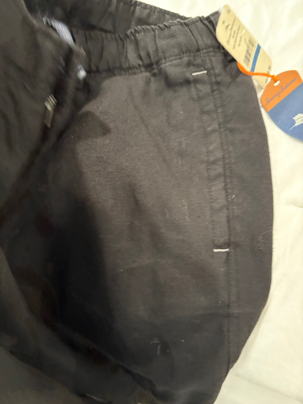 Men's Tommy Bahama Black Linen Casual Pants - Picture 6 of 6